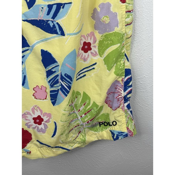 Polo Sport Ralph Lauren Swim Trunks Shorts Mens Yellow Floral Boardshorts 32 - Picture 9 of 11